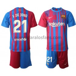 Camiseta de Fútbol FC Barcelona Frenkie de Jong 21 Niño Casa 2021-2022 Manga Corta
