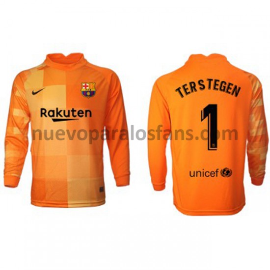 Camiseta de Fútbol FC Barcelona Portero Ter Stegen 1 Casa 2021-2022 Manga Larga