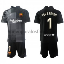 Camiseta de Fútbol FC Barcelona Portero Ter Stegen 1 Niño Exterior 2021-2022 Manga Corta