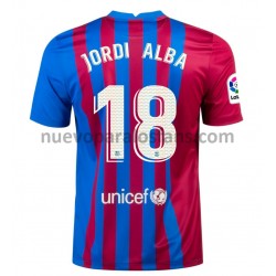 Camiseta de Fútbol FC Barcelona Jordi Alba 18 Casa 2021-2022 Manga Corta