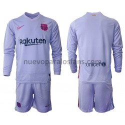 Camiseta de Fútbol FC Barcelona Niño Exterior 2021-2022 Manga Larga