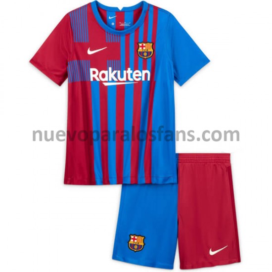 Camiseta de Fútbol FC Barcelona Niño Casa 2021-2022 Manga Corta