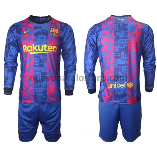 Camiseta de Fútbol FC Barcelona Niño Tercera 2021-2022 Manga Larga