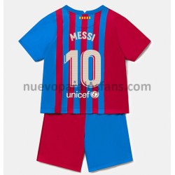 Camiseta de Fútbol FC Barcelona Lionel Messi 10 Niño Casa 2021-2022 Manga Corta
