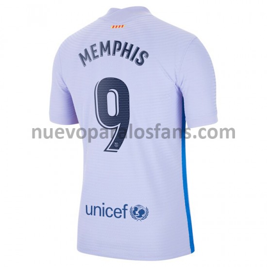 Camiseta de Fútbol FC Barcelona Memphis Depay 9 Exterior 2021-2022 Manga Corta