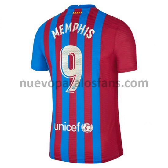 Camiseta de Fútbol FC Barcelona Memphis Depay 9 Casa 2021-2022 Manga Corta