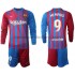 Camiseta de Fútbol FC Barcelona Memphis Depay 9 Niño Casa 2021-2022 Manga Larga