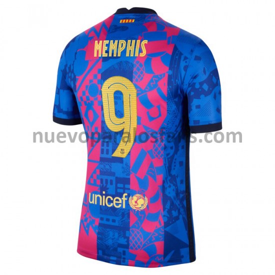 Camiseta de Fútbol FC Barcelona Memphis Depay 9 Tercera 2021-2022 Manga Corta
