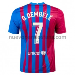 Camiseta de Fútbol FC Barcelona O. Dembele 7 Casa 2021-2022 Manga Corta