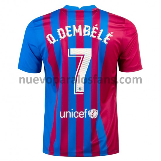 Camiseta de Fútbol FC Barcelona O. Dembele 7 Casa 2021-2022 Manga Corta