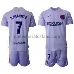 Camiseta de Fútbol FC Barcelona O.Dembele 7 Niño Exterior 2021-2022 Manga Larga