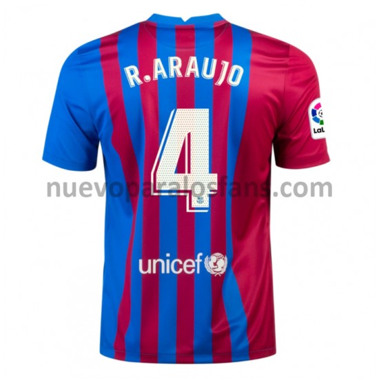 Camiseta de Fútbol FC Barcelona Ronald Araujo 4 Casa 2021-2022 Manga Corta
