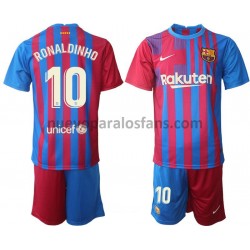 Camiseta de Fútbol FC Barcelona Ronaldinho 10 Niño Casa 2021-2022 Manga Corta