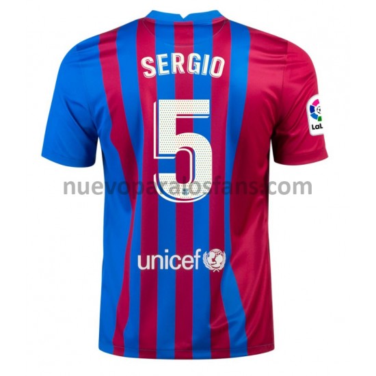 Camiseta de Fútbol FC Barcelona Sergio Busquets 5 Casa 2021-2022 Manga Corta