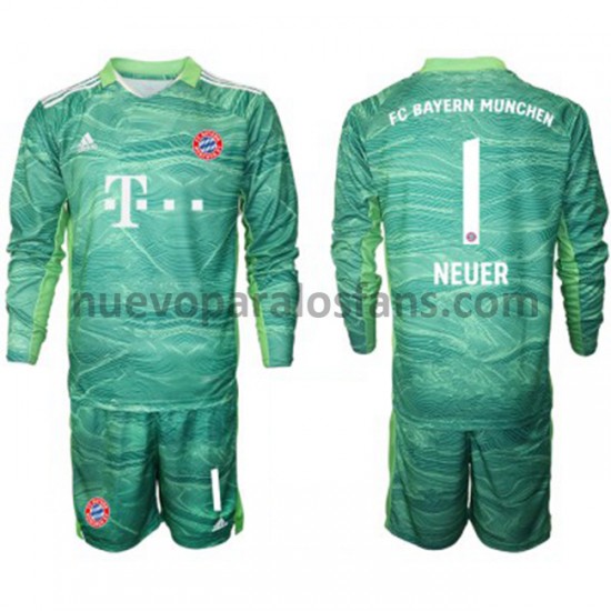 Camiseta de Fútbol Bayern de Múnich Portero Manuel Neuer 1 Niño Tercera 2021-2022 Manga Larga