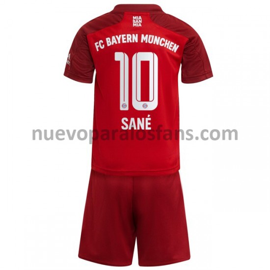 Camiseta de Fútbol Bayern de Múnich Leroy Sane 10 Niño Casa 2021-2022 Manga Corta