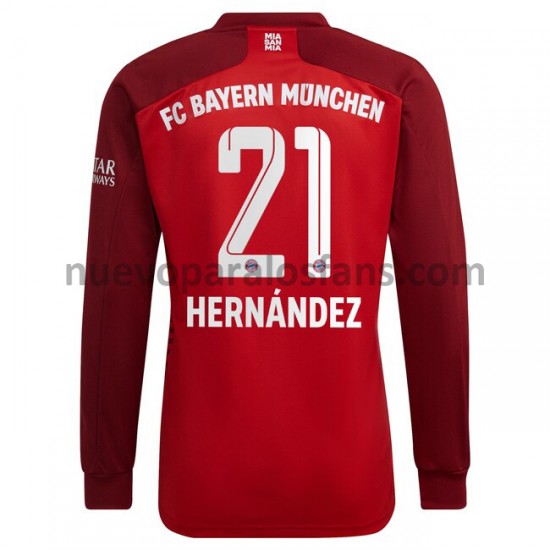 Camiseta de Fútbol Bayern de Múnich Lucas Hernandez 21 Casa 2021-2022 Manga Larga