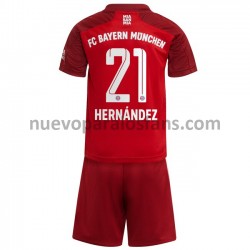 Camiseta de Fútbol Bayern de Múnich Lucas Hernandez 21 Niño Casa 2021-2022 Manga Corta