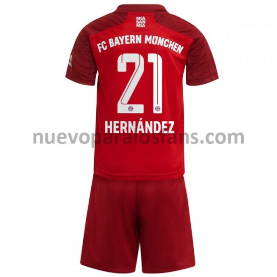 Camiseta de Fútbol Bayern de Múnich Lucas Hernandez 21 Niño Casa 2021-2022 Manga Corta