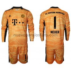 Camiseta de Fútbol Bayern de Múnich Manuel Neuer 1 Portero Niño Casa 2021-2022 Manga Larga