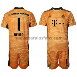Camiseta de Fútbol Bayern de Múnich Manuel Neuer 1 Portero Niño Casa 2021-2022 Manga Corta