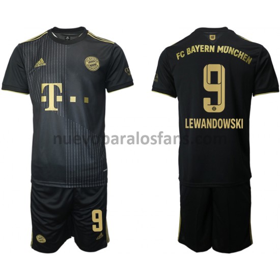 Camiseta de Fútbol Bayern de Múnich Robert Lewandowski 9 Niño Exterior 2021-2022 Manga Corta