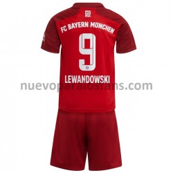 Camiseta de Fútbol Bayern de Múnich Robert Lewandowski 9 Niño Casa 2021-2022 Manga Corta