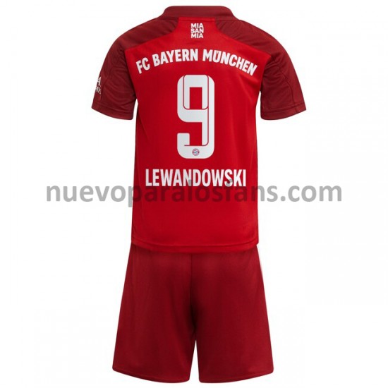 Camiseta de Fútbol Bayern de Múnich Robert Lewandowski 9 Niño Casa 2021-2022 Manga Corta