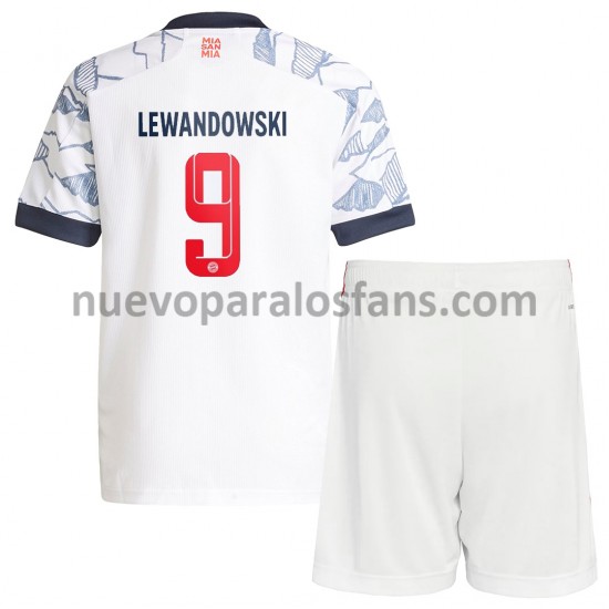 Camiseta de Fútbol Bayern de Múnich Robert Lewandowski 9 Niño Tercera 2021-2022 Manga Corta