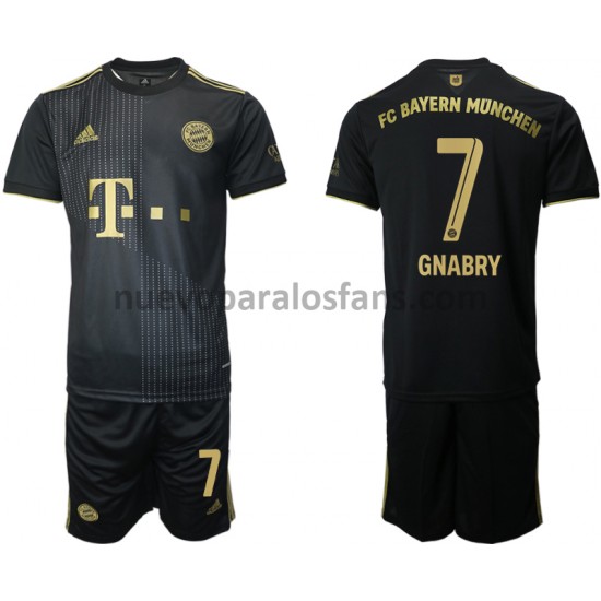 Camiseta de Fútbol Bayern de Múnich Serge Gnabry 7 Niño Exterior 2021-2022 Manga Corta