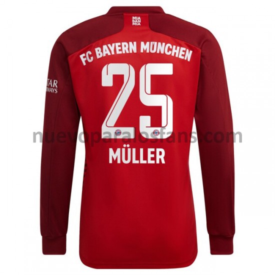 Camiseta de Fútbol Bayern de Múnich Thomas Muller 25 Casa 2021-2022 Manga Larga
