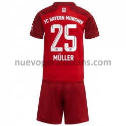 Camiseta de Fútbol Bayern de Múnich Thomas Muller 25 Niño Casa 2021-2022 Manga Corta