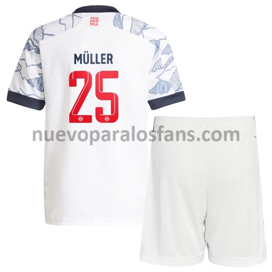 Camiseta de Fútbol Bayern de Múnich Thomas Muller 25 Niño Tercera 2021-2022 Manga Corta