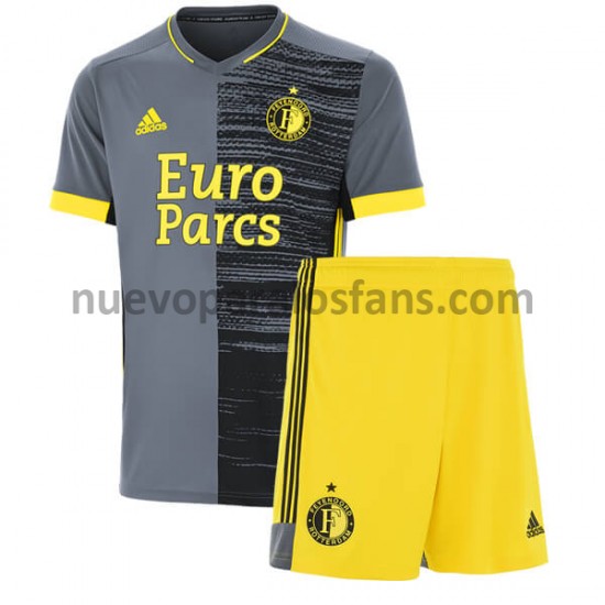 Camiseta de Fútbol Feyenoord Rotterdam Niño Exterior 2021-2022 Manga Corta