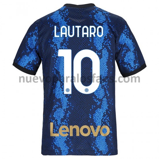 Camiseta de Fútbol Inter Milan Lautaro Martinez 10 Casa 2021-2022 Manga Corta