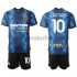 Camiseta de Fútbol Inter Milan Lautaro Martinez 10 Niño Casa 2021-2022 Manga Corta
