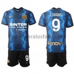 Camiseta de Fútbol Inter Milan Romelu Lukaku 9 Niño Casa 2021-2022 Manga Corta