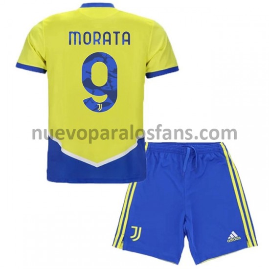 Camiseta de Fútbol Juventus Alvaro Morata 9 Niño Tercera 2021-2022 Manga Corta
