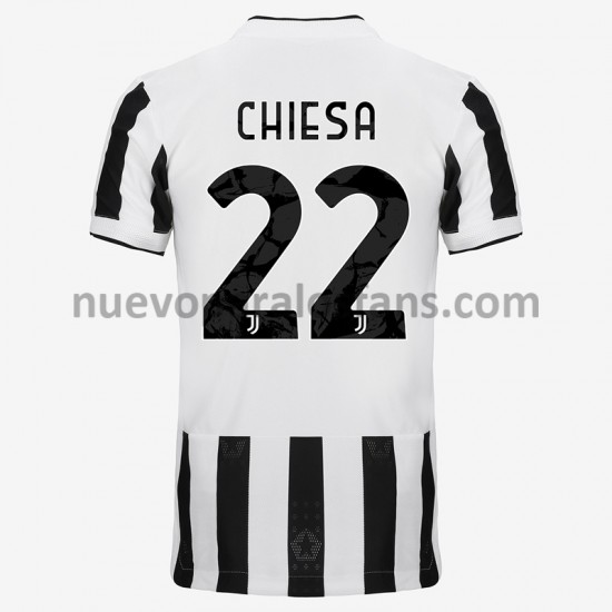 Camiseta de Fútbol Juventus Federico Chiesa 22 Casa 2021-2022 Manga Corta