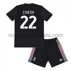 Camiseta de Fútbol Juventus Federico Chiesa 22 Niño Exterior 2021-2022 Manga Corta
