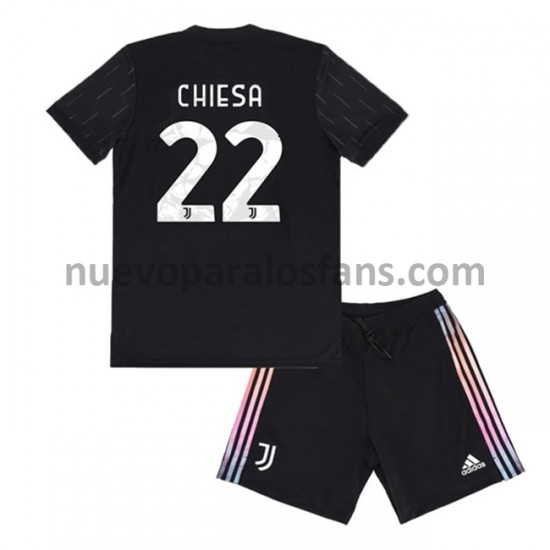 Camiseta de Fútbol Juventus Federico Chiesa 22 Niño Exterior 2021-2022 Manga Corta
