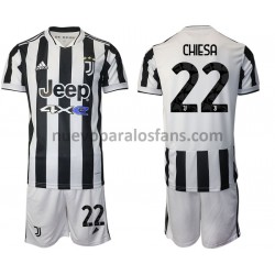 Camiseta de Fútbol Juventus Federico Chiesa 22 Niño Casa 2021-2022 Manga Corta
