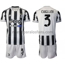 Camiseta de Fútbol Juventus Giorgio Chiellini 3 Niño Casa 2021-2022 Manga Corta