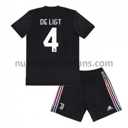 Camiseta de Fútbol Juventus Matthijs de Ligt 4 Niño Exterior 2021-2022 Manga Corta