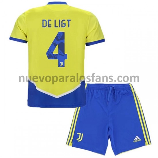 Camiseta de Fútbol Juventus Matthijs de Ligt 4 Niño Tercera 2021-2022 Manga Corta