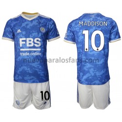 Camiseta de Fútbol Leicester City James Maddison 10 Niño Casa 2021-2022 Manga Corta