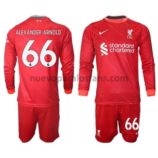 Camiseta de Fútbol Liverpool Alexander-Arnold 66 Niño Casa 2021-2022 Manga Larga