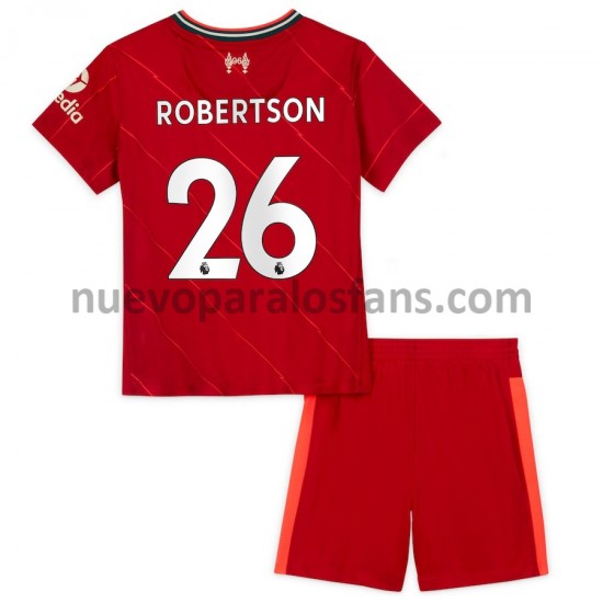 Camiseta de Fútbol Liverpool Andrew Robertson 26 Niño Casa 2021-2022 Manga Corta