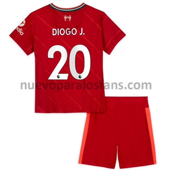 Camiseta de Fútbol Liverpool Diogo Jota 20 Niño Casa 2021-2022 Manga Corta
