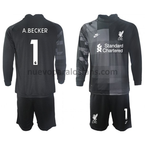 Camiseta de Fútbol Liverpool Portero A.BECKER 1 Niño Tercera 2021-2022 Manga Larga